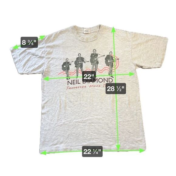 Vintage 90s Neil Diamond Tennessee Moon Tour Tee - Picture 7 of 7